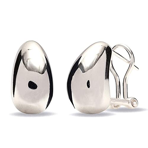 Lecalla Sterling Silver Jewelry Omega Back Pierce Earrings for Women