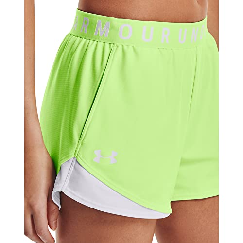 Under Armour womens Play Up 3.0 Shorts Lime 162White Medium