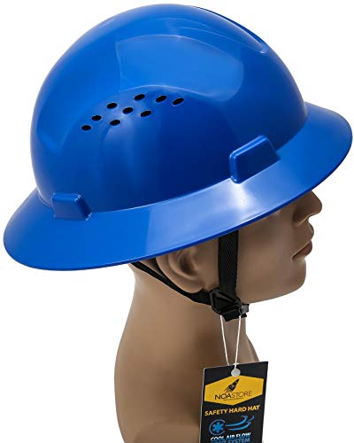 Noa Store HDPE Blue Full Brim Hard Hat with Fas-trac Suspension