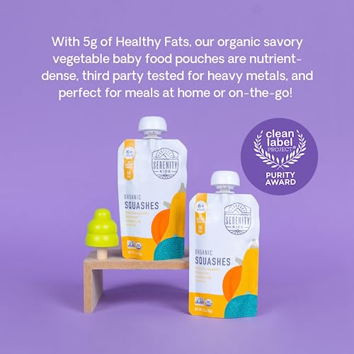 Serenity Kids 6+ Months Usda Organic Veggie Puree Baby Food Pouches 3.5 Ounce