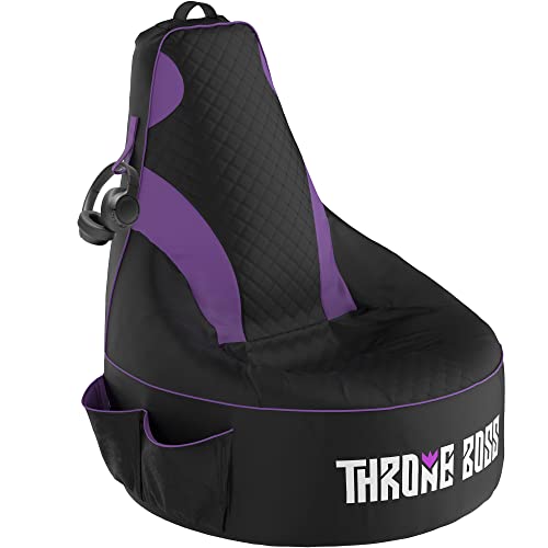 Gaming Bean Bag Chair for Adults Gamer Beanbag Gaming Chair Black/Purple