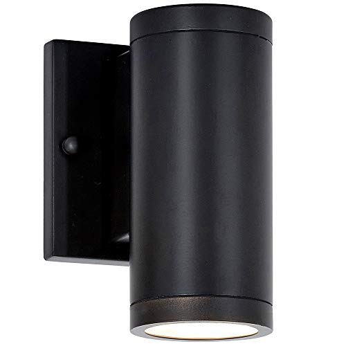 Hamilton Hills 6" Up or Downward Black Mini Outdoor Cylinder LED Wall Light Exterior Outside Lighting