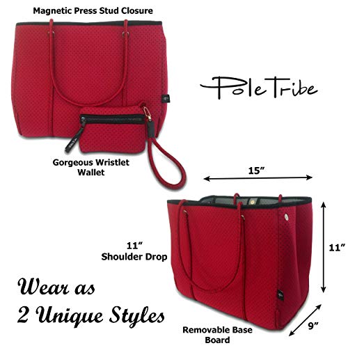 Pole Tribe Large Neoprene Tote Bag Versatile Bag for Women Neoprene Tote Bags