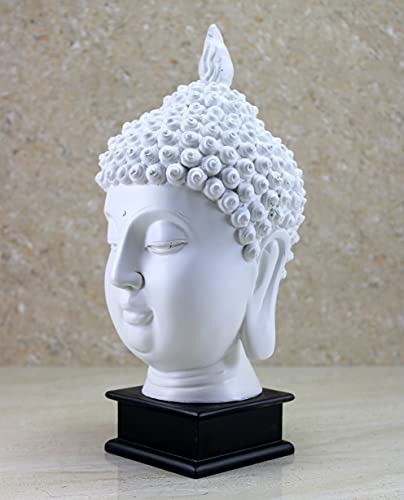 Esplanade Buddha Head Statue for Home Decor Resin Buddha White 10.5 Inch White