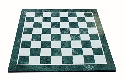 StonKraft 15" x 15" Collectible Green Natural Stone & Marble Chess Board Without Pieces - Appropriate Wooden & Brass Chess Pieces Chessmen Separately Available by StonKraft Brand