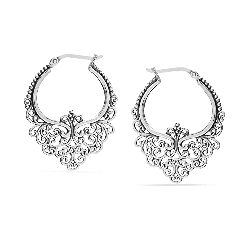 Lecalla 925 Sterling Silver Hoop Earrings for Women 35mm