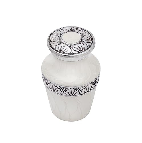 FOVERE Small Urns for Human Ashes Keepsake Decorative Urn White