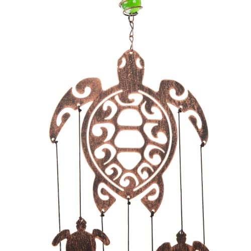 Vp Home 31" H Wind Chimes for Outsid Turtles Tribal Rustic Copper