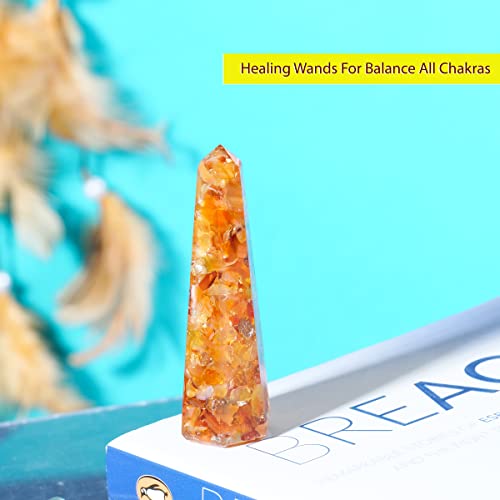 Carnelian Crystal Points Orgonite Energy Wand