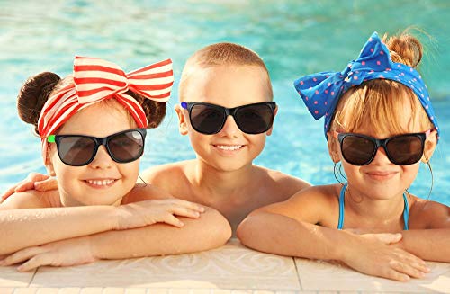 Neliblu 30 Pack Neon Kids Sunglasses UV Protection Party Favors Pool Beach