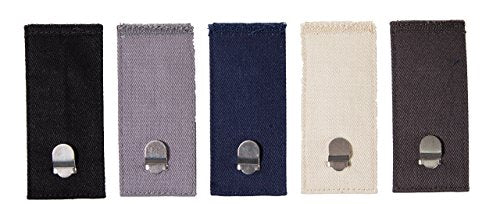 Fabric Pants Extenders (Dress Pants Hooks) - Hook & Bar (Clasp) Waist Extenders for Slacks, Trousers, Khakis and Pants by Comfy Clothiers