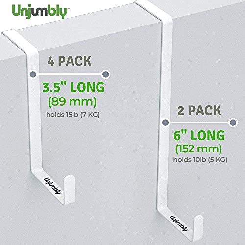Unjumbly Over The Door Hook 4 Pack Sturdy Metal White