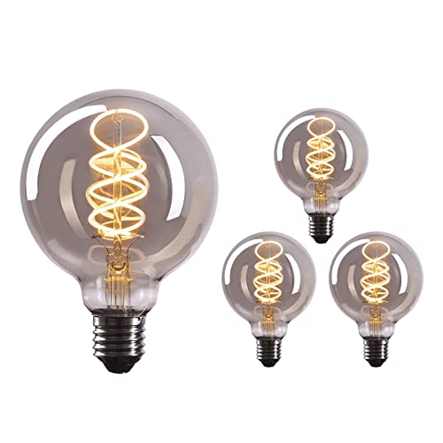 Crown Led 3x Edison Light Bulb E26 Base in Smoky Glass Look