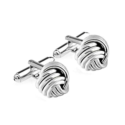 LeCalla Men's Sterling Silver Jewelry Valentine Love Knot Cufflink Gifts for Dad