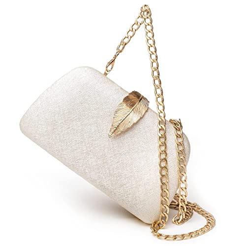 Before & Ever Pearl White Clutch Purse Women's Evening Handbags Sparkly