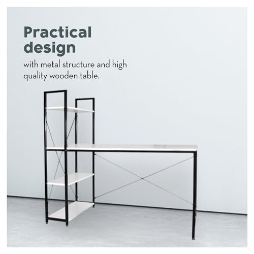 Cayden Work Desks for Home or Office Tables With Modern Minimalist Design Black