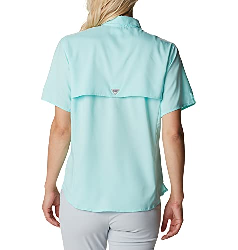 Columbia Women's PFG Tamiami II UPF 40 Short Sleeve Fishing Shirt, Gulf Stream Medium