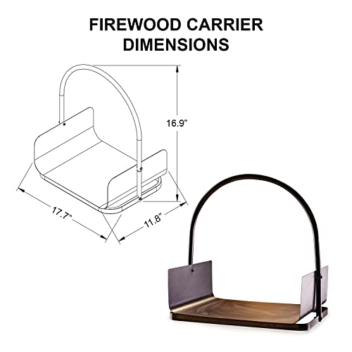 Flamely Indoor Decorative Wood Rack Fireplace Log Carrier