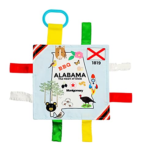 The Learning Lovey Alabama Bama Baby Tag Crinkle Me Stroller Toy Lovey for Tummy