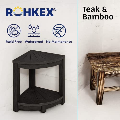 ROHKEX Heavy Shower Stool Waterproof Sturdy Shower Bench