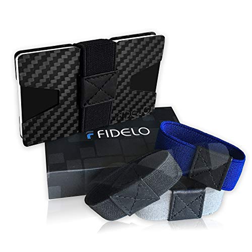 Minimalist Wallet For Men - Slim RFID Blocking Mens Wallets Credit Card Holder. 3K Carbon Fiber