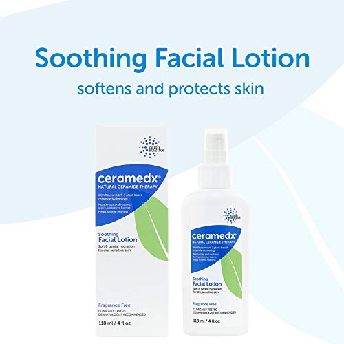 Ceramedx – Soothing Facial Lotion | Natural Ceramide Lotion for Dry, Sensitive Skin | Cruelty Free, Vegan & Fragrance Free | 4 fl oz