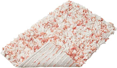 Carnation Home Fashions Tie Dye Paper Shag Cotton Blend Bath Mat Coral Rug 21x34