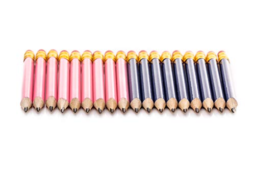 Pencil Buddies Short Triangle Golf Pencils with Erasers, 72 Pack, Small Grip for Preschool, School and Kindergarten Students, Kid’s Writing and Drawing School Supplies, 2 Sharpeners