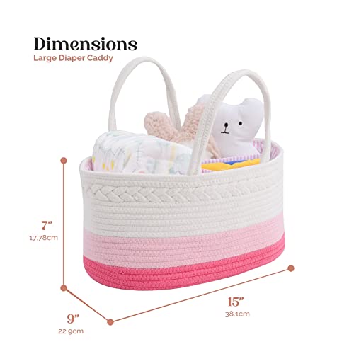 Baby Diaper Caddy Organizer - Diaper Holder for Change Table - Large  Organizers - Car Organizer - Storage Basket with Handle for Dresser -  Nursery