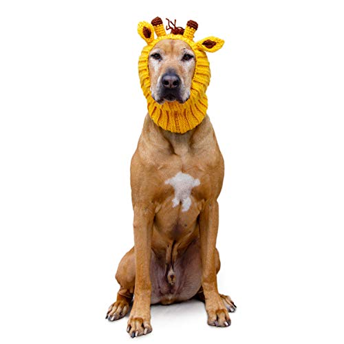 Zoo Snoods Giraffe Dog Costume - No Flap Ear Wrap Hood for Pets