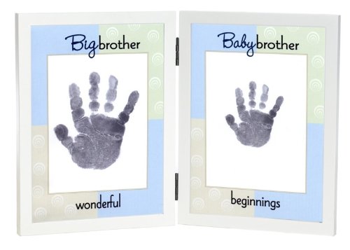 Dual Hand Print Frame for Big and Baby Brothers by Grandparent Gift Company
