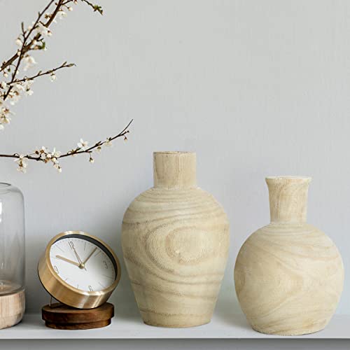 Warm Toast Designs - Wood Vase 2 Vase Set Farmhouse Vases for Decor