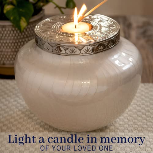 FOVERE Cremation Urns for Human Ashes Decorative Urns White Large