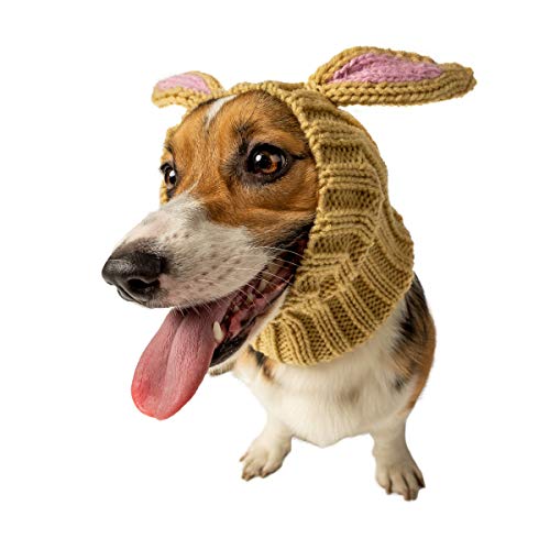 Zoo Snoods Jack Rabbit Dog Costume Medium- No Flap Ear Wrap Hood for Pets