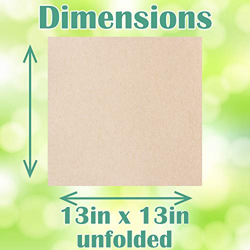 Upper Midland Products 500 Ct 13 x 13 Inch Eco Friendly Biodegradable Recycled Napkins brown