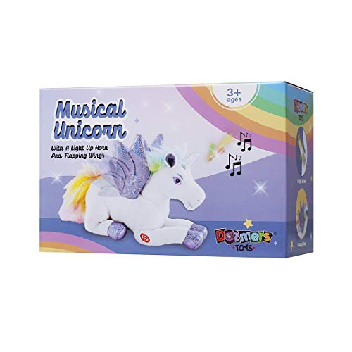 Dazmers Unicorn Light Up Stuffed Animal Plush Toy for Girls and Boys Purple