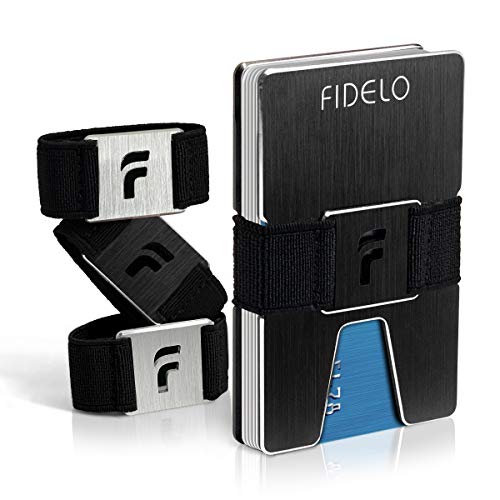 Fidelo Titan Minimalist Wallet Blocking Popup Credit Card Holder Black