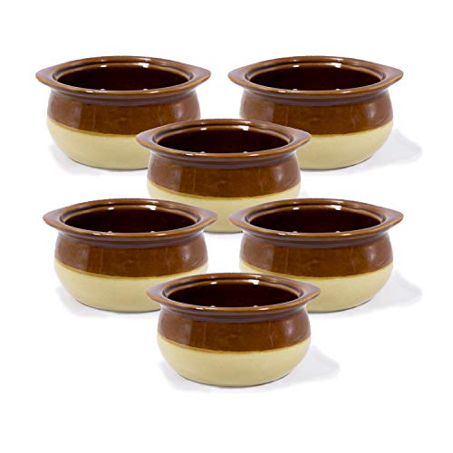 Upper Midland Products 6 Pk 12oz French Onion Soup Crocks Perfect Brown