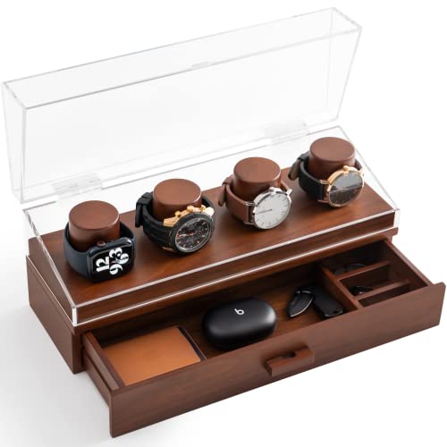 Holme & Hadfield Watch Holder Premium Organizer The Watch Deck Pro Walnut