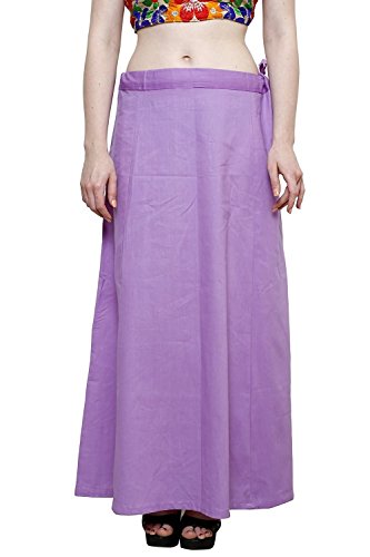 CRAFTSTRIBE Solid Saree Petticoat Cotton Inskirt Underskirt Skirt Lavender Sari Innerwear
