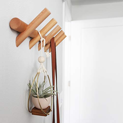 Eden & Co Modern Wall Mounted Coat and Hat Rack 5 Hooks Hanger With Pegs