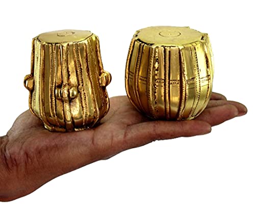 Esplanade Brass Miniature Musical Set Veena Sitar Tabla Home Decor