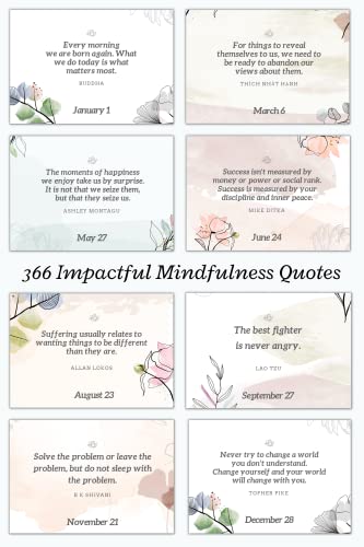 MESMOS Perpetual Desk Calendar with 366 Mindfulness Self Care Quotes, Cute Desk Accessories & Office Decor for Women, Relaxing & Inspirational Gifts for Women, Anxiety Relief Items, Desk Decorations
