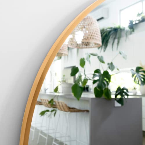 Gold Arched Mirror 33" X 31" Inches Gold Arch Wall Mirror Perfect for Brass Mirror