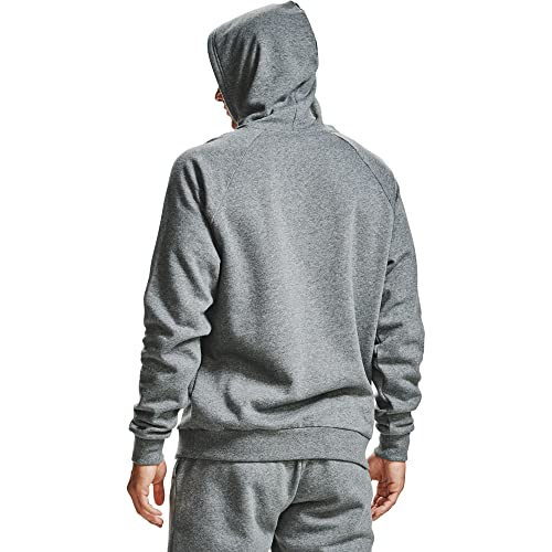 Under Armour Mens Rival Fleece Hoodie Pitch Gray Light 012 Onyx White Large