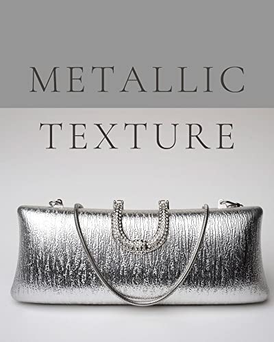 Before & Ever Clutch Purses for Women Silver Purse Clutch Purses for Women