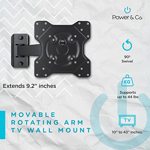 Tv Wall Mount Articulating Arm for Screens 10 to 43 Inches Supports Up to 20 Kg