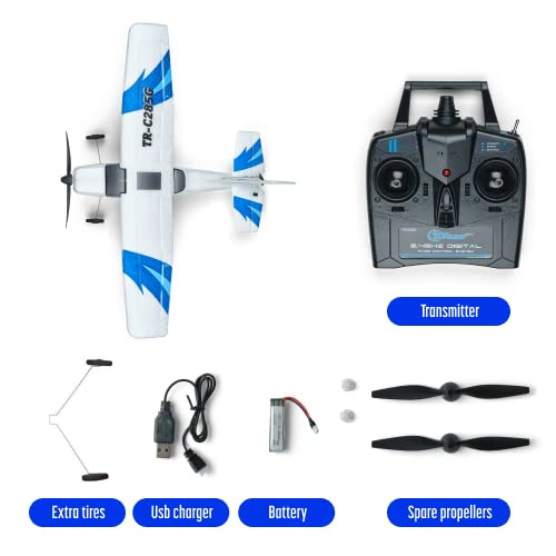 Top Race Remote Control Airplane Rc Plane 3 Channel Battery Powered