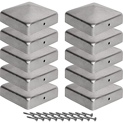 Viirkuja Post Caps 2.8x2.8 Inch 10 Pieces Caps Free Screws Stainless Steel Fence