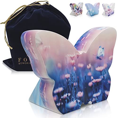FOVERE – Small Urns for Human Ashes Female – Unique Butterfly Cremation Urn to Honor Your Loved One – Holds up to 60lbs